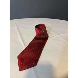 Calvin Klein Men's Red Polka Dots Belts Silk Tie
